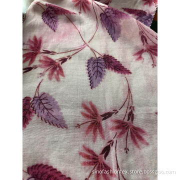 tencel rayon linne tygtryck för sommarklänning